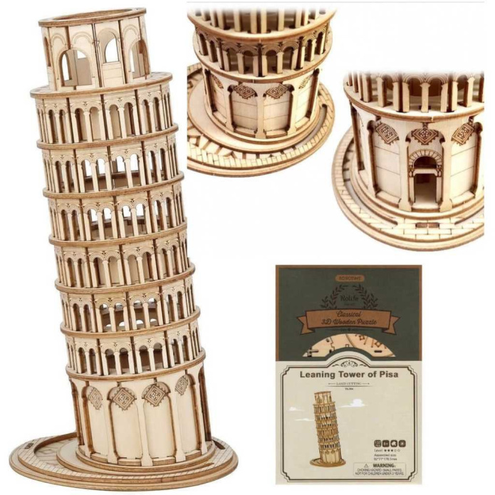 Puzzle 3D drewniane Krzywa Wieża Robotime